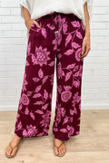 Addison Pants - Pink Multi Leaf