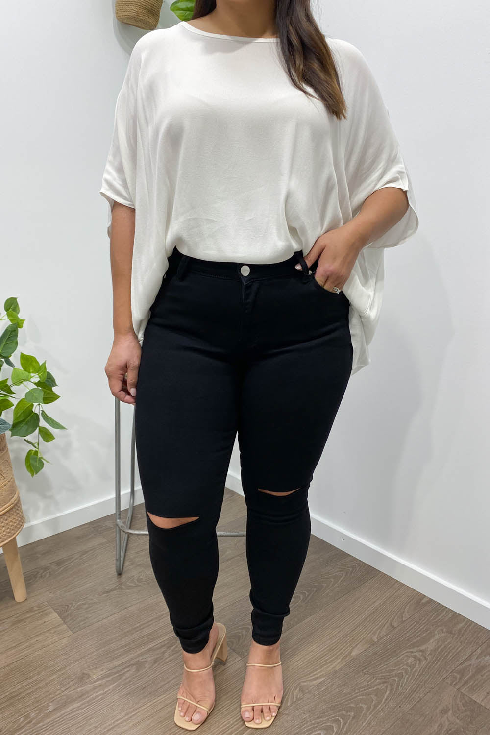 Ryder Skinny Ripped Jeans - Black Denim