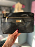 Faux Leather Small Snakeskin Effect Clutch / Crossbody Bag