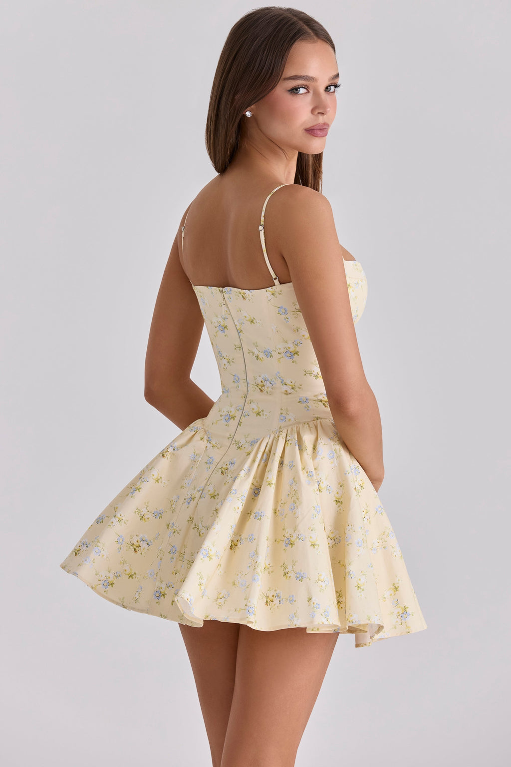 Samaria™ | Buttergelb Floral Minikleid